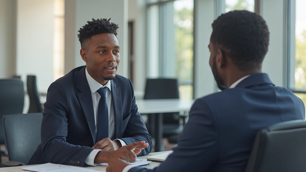 Recruitment team conducting structured interview with candidate using standardized evaluation criteria and documentation